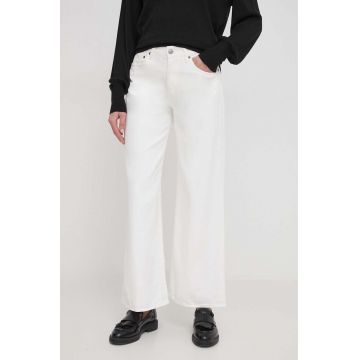 Sisley jeansi femei, culoarea alb