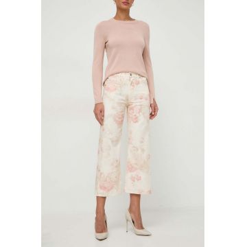 Weekend Max Mara pantaloni femei, culoarea bej 2415130000000
