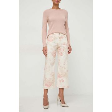 Weekend Max Mara pantaloni femei, culoarea bej 2415130000000