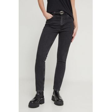 Abercrombie & Fitch jeansi femei, culoarea negru