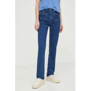Levi's jeansi 724 TAILORED femei, culoarea albastru marin