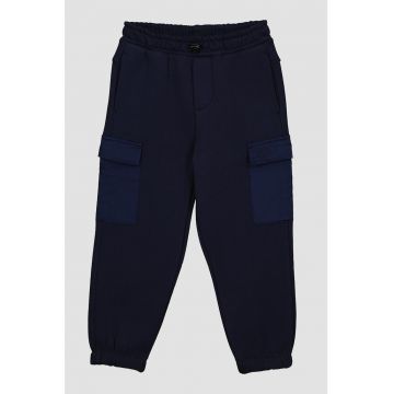 Pantaloni de trening cargo din amestec de bumbac