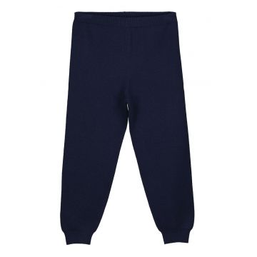 Pantaloni de trening conici uni cu insertii elastice pe glezne