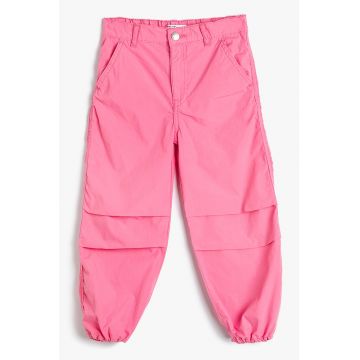 Pantaloni relaxed fit cu talie elastica