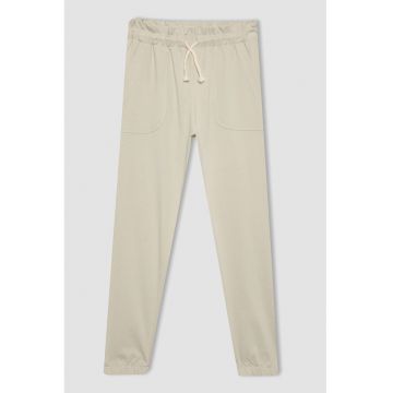 Pantaloni de trening din bumbac cu snur