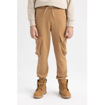 Pantaloni de trening cargo cu snururi de ajustare