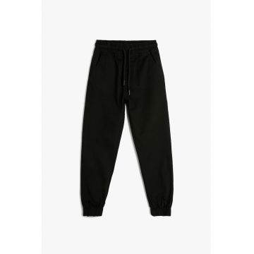 Pantaloni de trening din bumbac cu snur in talie