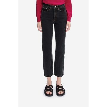 A.P.C. jeans din bumbac medium waist COEXH.F09122-BLACKWASHE