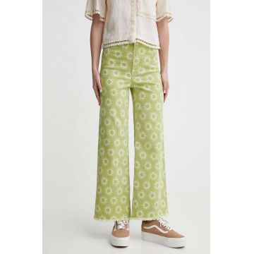 Billabong jeansi Free Fall femei, culoarea verde, ABJNP00352
