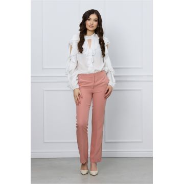 Pantaloni MBG peach cu dunga