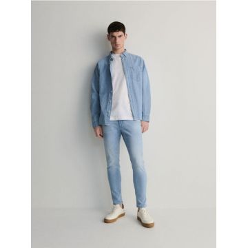 Reserved - Blugi skinny cu efect de prespălare - albastru