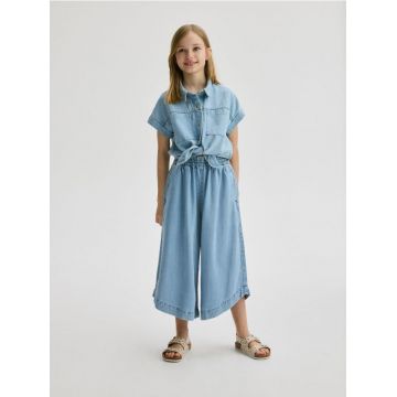 Reserved - Pantaloni cu fibre Lyocell - albastru