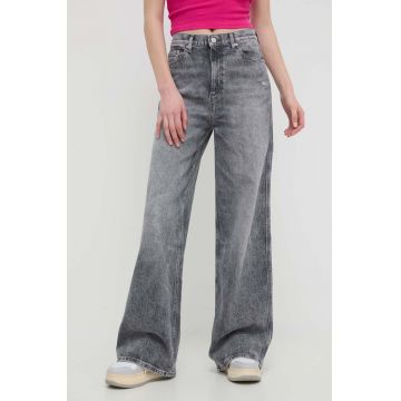 Tommy Jeans jeansi femei, culoarea gri, DW0DW17607