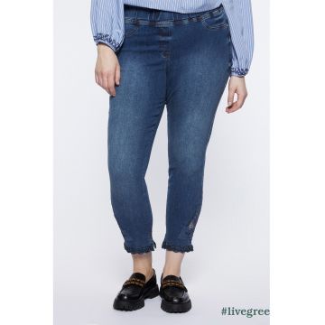 Blugi crop cu aspect decolorat