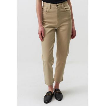 Blugi crop cu talie inalta