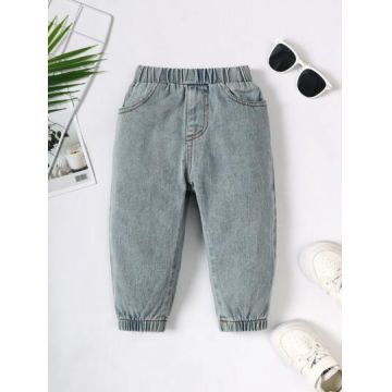 Blugi din denim cu buzunare, albastru, baieti, Shein