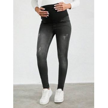 Blugi din denim skinny, Maternity, negru, dama, Shein