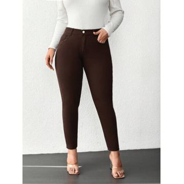 Blugi din denim, slim fit, negru, dama, Shein