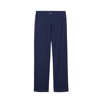 Pantaloni cu croiala dreapta si talie elastica