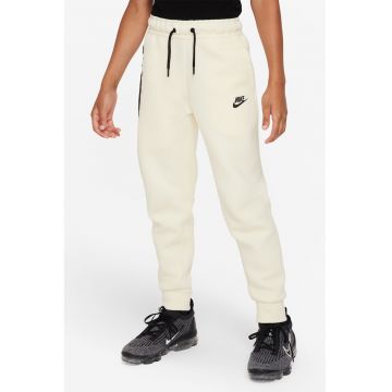 Pantaloni de trening din amestec de bumbac cu talie ajustabila