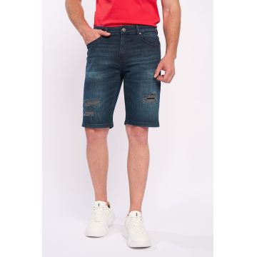 Bermude de denim cu aspect decolorat