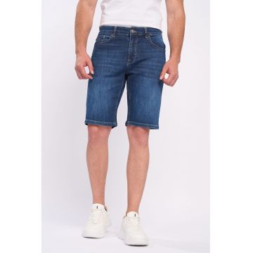 Bermude de denim cu talie medie