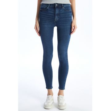 Blugi skinny cu talie inalta