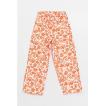 Pantaloni de bumbac cu imprimeu tropical