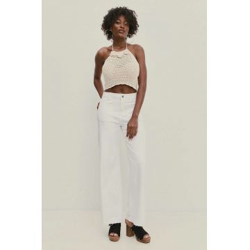 Answear Lab jeans femei, culoarea alb