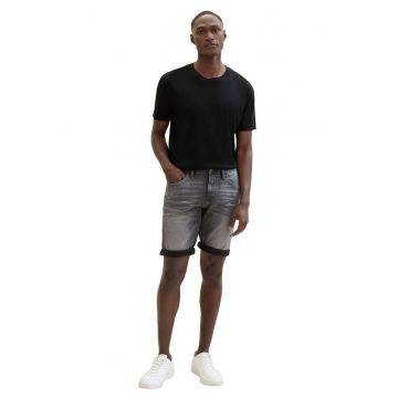 Bermude din denim cu aspect decolorat