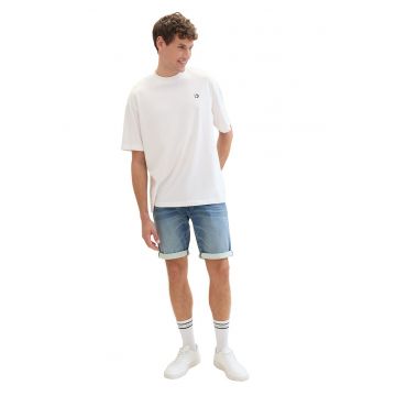 Bermude din denim cu terminatii rasucita