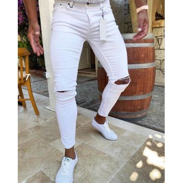 Blugi adolescenti albi conici B1289 P18-4.3