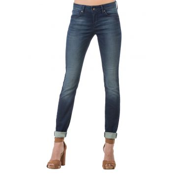 Blugi slim fit cu talie joasa
