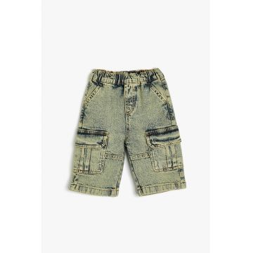 Pantaloni scurti cargo de denim