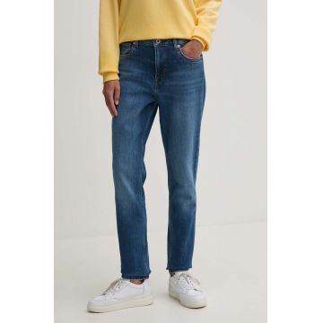Pepe Jeans jeansi TAPERED JEANS HW femei, culoarea albastru marin, PL204591HV3