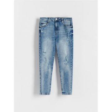 Reserved - Blugi carrot slim - albastru