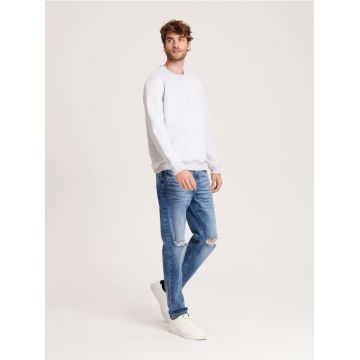 Reserved - Blugi slim fit cu găuri - albastru
