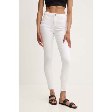 Answear Lab jeansi femei, culoarea alb