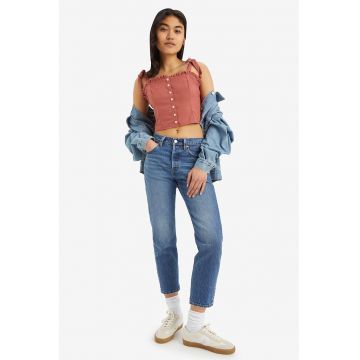 Blugi crop cu croiala dreapta