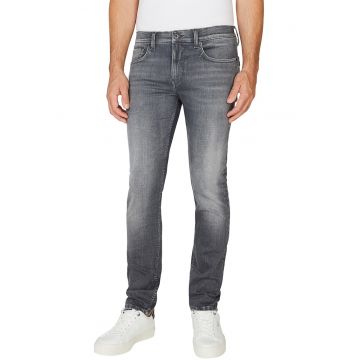 Blugi cu talie medie si model uni