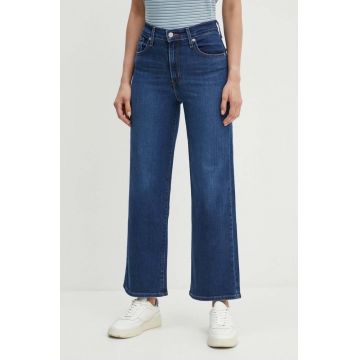 Levi's jeansi HIGH RISE WIDE LEG femei, culoarea albastru marin, 72970