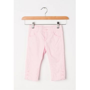 Pantaloni roz cu nasturi decorativi