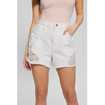 Pantaloni scurti de denim cu talie inalta