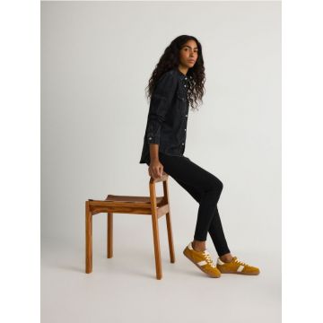 Reserved - Blugi slim fit cu talie înaltă - negru