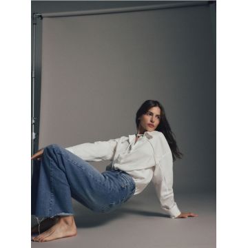 Reserved - Blugi wide leg - albastru