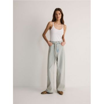 Reserved - Blugi wide leg - albastru