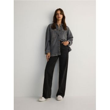 Reserved - Blugi wide leg - negru