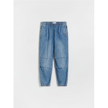 Reserved - Pantaloni classic denim parachute - albastru