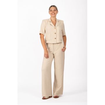 Pantaloni LaDonna bej lejeri cu buzunare Pantaloni LaDonna bej lejeri cu buzunare