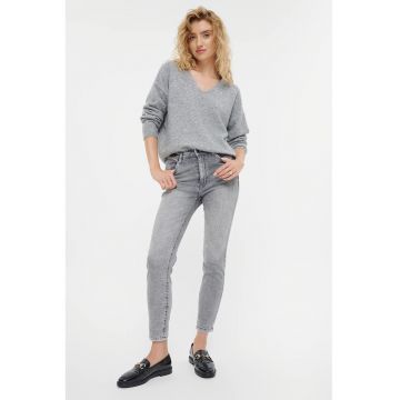 Blugi skinny cu talie inalta